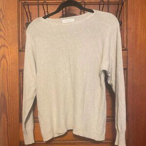 Womens Bianco & Blu Pullover Sweater Sz M Made In Italy Wool Blend Beige